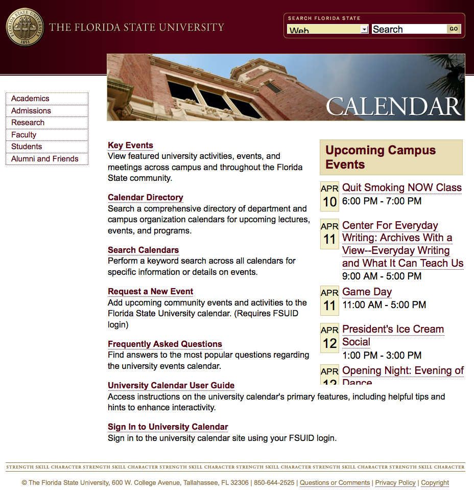 Fsu Fall 2022 Academic Calendar New Public-Events Calendar Debuts - Florida State University News