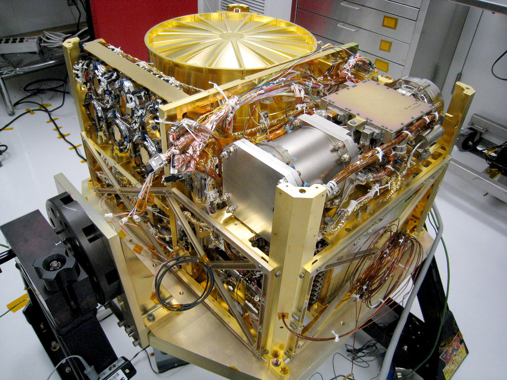 The Sample Analysis at Mars (SAM) instrument will analyze samples of Martian rock and soil collected by the rover's arm to assess carbon chemistry through a search for organic compounds, and to look for clues about planetary change. (Image courtesy Jet Propulsion Laboratory)