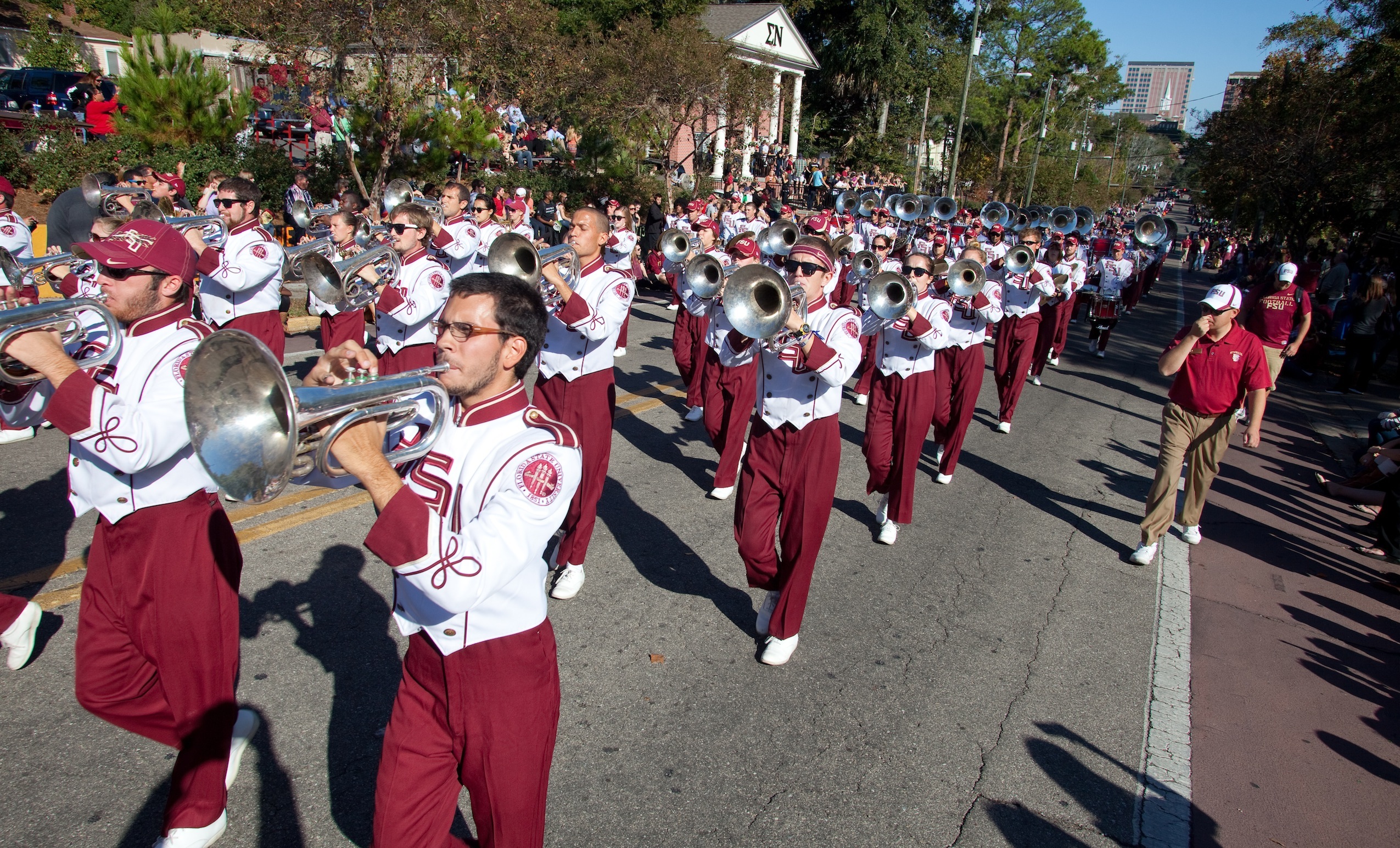 The Marching Chiefs will strut their stuff during the Homecoming Parade.