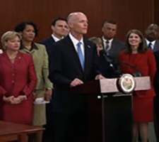 Gov. Rick Scott discusses the Career and Professional Education Act before signing it into law April 22 in the Cabinet Room of the Florida Capitol.