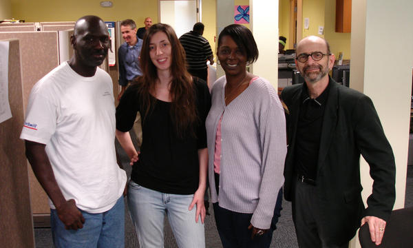 Social Work master's student Oceo Harris, doctoral student Jill Gromer, master's student Felecia Cherry and Professor Tomi Gomory at the Renaissance Community Center in Tallahassee.