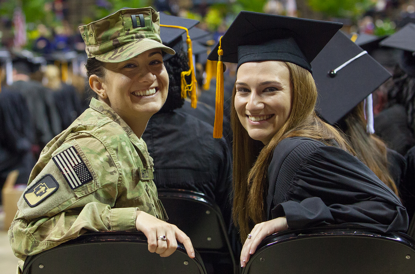 Lt. Heather Golightly, left, and her sister Elizabeth Golightly are now both FSU alumna.