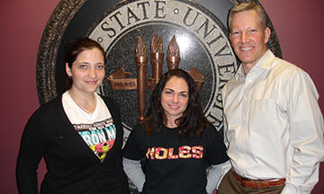 From left: Abby Kinch, Batiah King and Billy Francis, director of the Student Veterans Center.