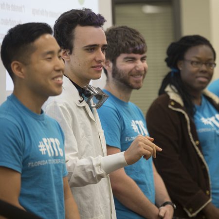 FITC student ambassadors speak at Cobb Middle School in Tallahassee.