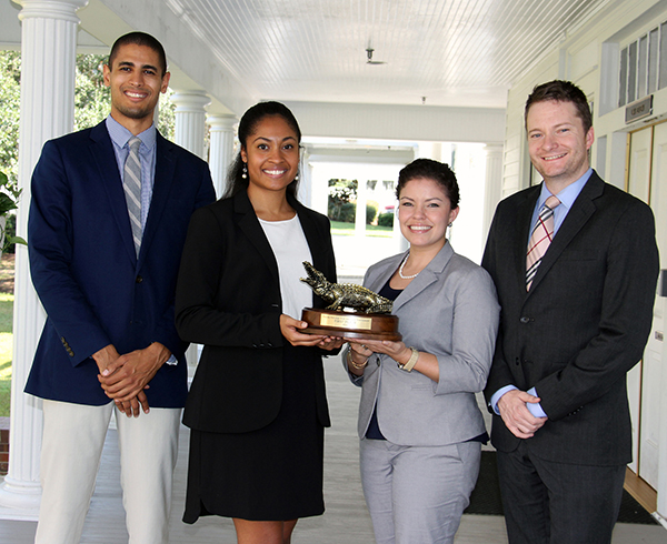 Winning Mock Trial Team members (left to right): Rico Lively, Lauryn Collier, Lolia Y. Fernandez and Charles LeCocq