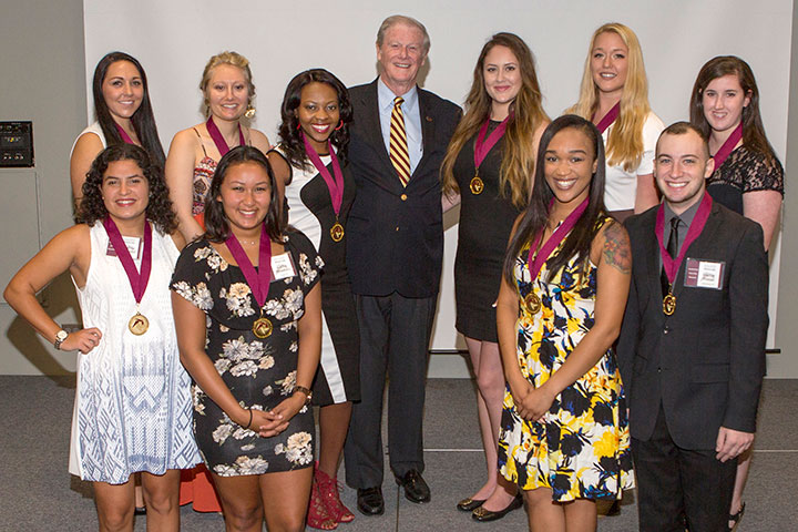 President John Thrasher and the 2016 Summer inductees.