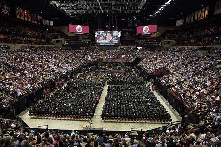 The 2017 commencement ceremonies will be held: Friday, May 5 at 7:30 p.m.; Saturday, May 6 at 9 a.m. and 2 p.m.