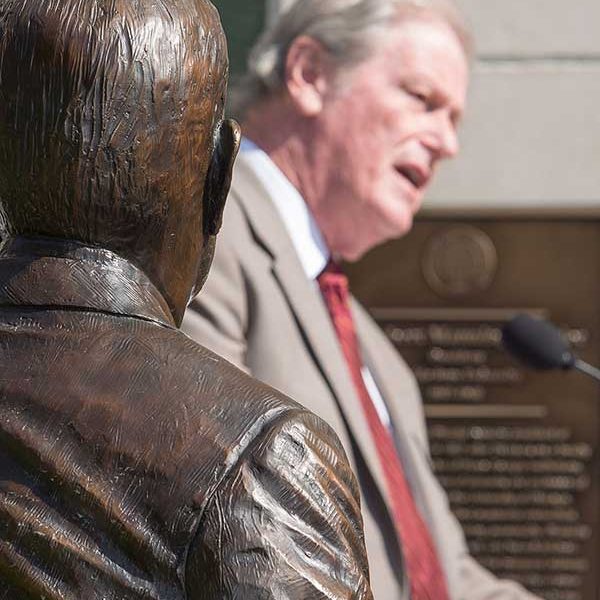 President John Thrasher speaks at the Strozier statue dedication ceremony Thursday, Aug. 25.