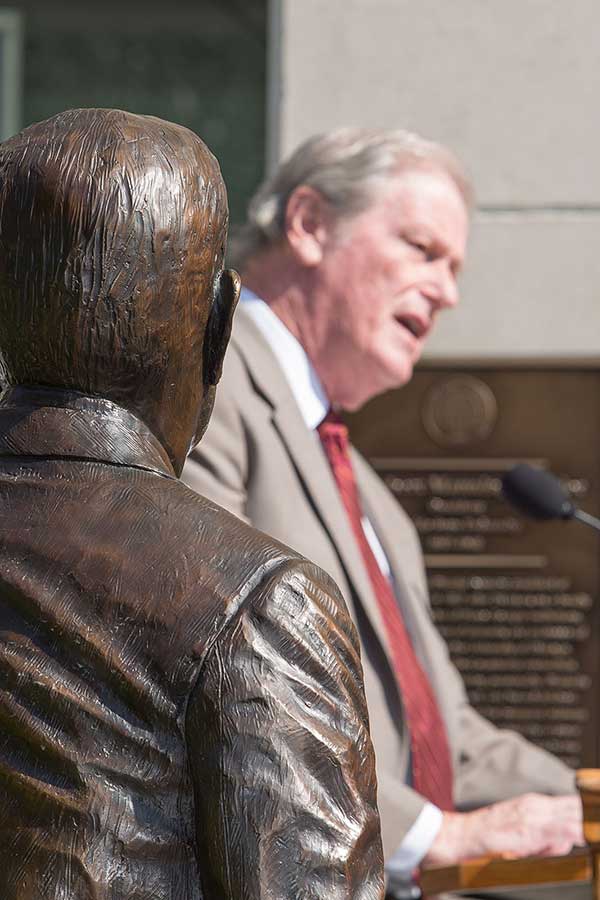 President John Thrasher speaks at the Strozier statue dedication ceremony Thursday, Aug. 25.