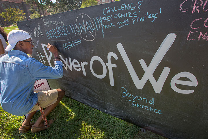 Florida State University students launched the #PowerOfWe campaign Tuesday Sept. 20, on Landis Green.