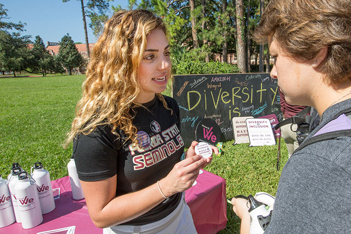 Florida State University students launched the #PowerOfWe campaign Tuesday Sept. 20, on Landis Green.