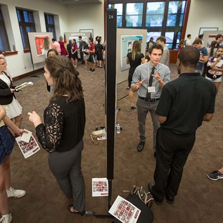 More than 50 undergraduate students presented their research at the President’s Showcase.