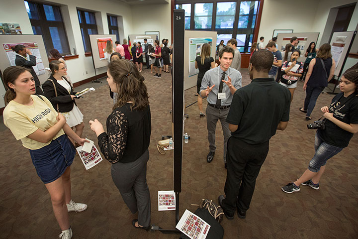 More than 50 undergraduate students presented their research at the President’s Showcase.