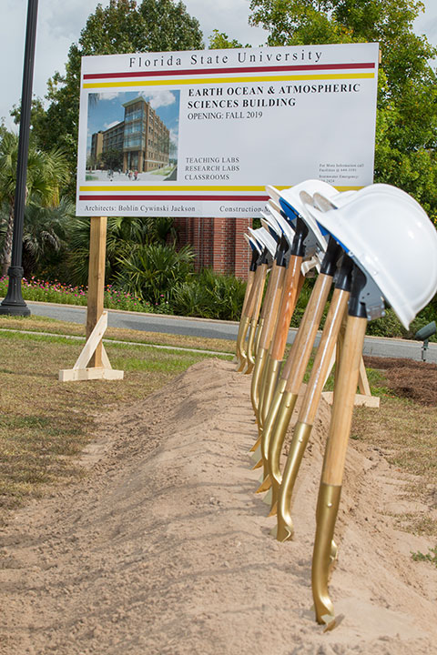 Groundbreaking ceremony for the Earth, Ocean, and Atmospheric Science (EOAS) Building.