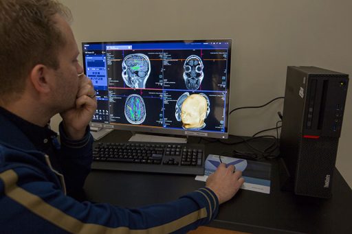 FMRI technology detects and maps blood flow changes in the brain allowing researchers to provide a reliable method to track brain activity and interaction.