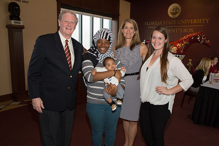 President Thrasher enjoys kickoff with FSU’s campaign team and greets community leaders and local families who benefit from United Way services.