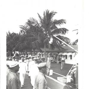This depicts what we believe to be the change of command ceremony for Admiral Francis Rockwell for the 16th Naval District of the Philippine Islands, or a review of Cavite Navy Yard by Rockwell on or about November 5, 1941 when Rockwell assumed command of the 16th Naval District which was under the then