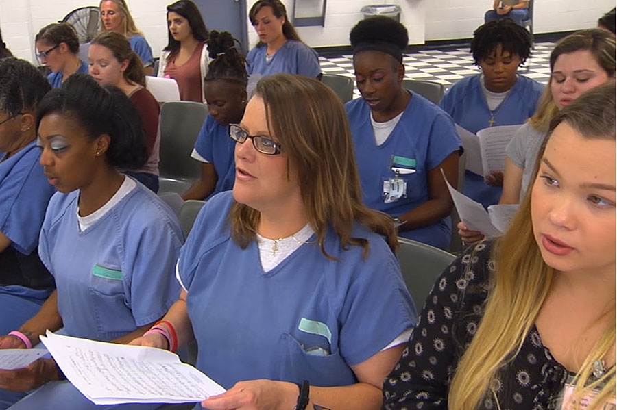 Sarah Mohesky (right) was one of the first student volunteers to join Bowers at Gadsen Correctional Facility.