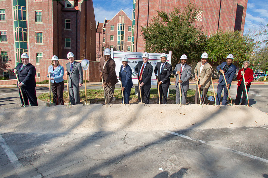 FSU administrators, alumni, students and Florida lawmakers broke ground on the new Black Student Union building Friday, Jan. 27, 2017. (Bill Lax/FSU Photography Services)