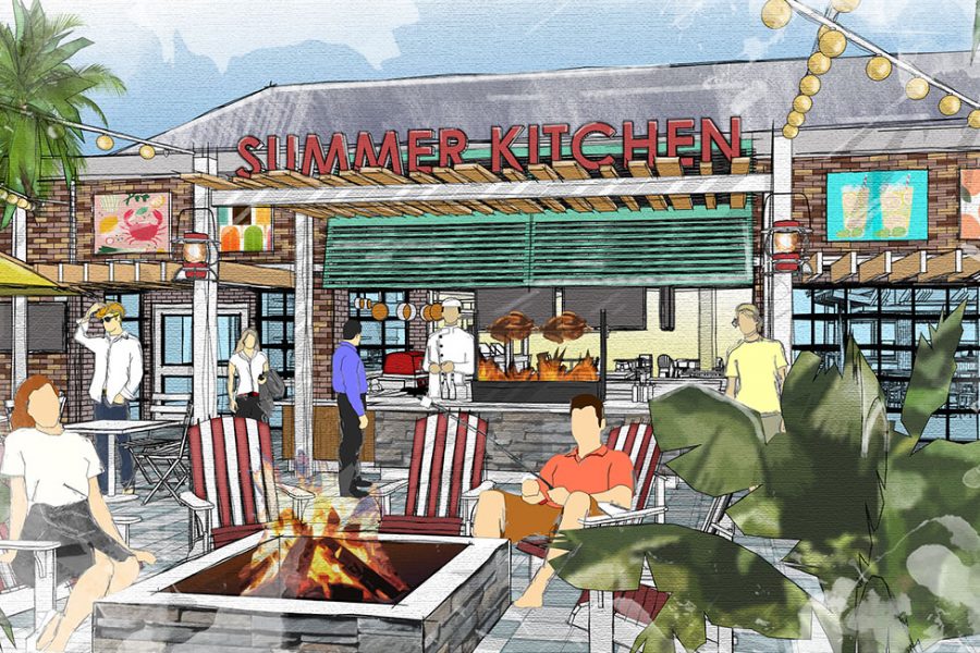 The new STK Seminole Test Kitchen dining facility will offer outdoor seating and kitchen space.