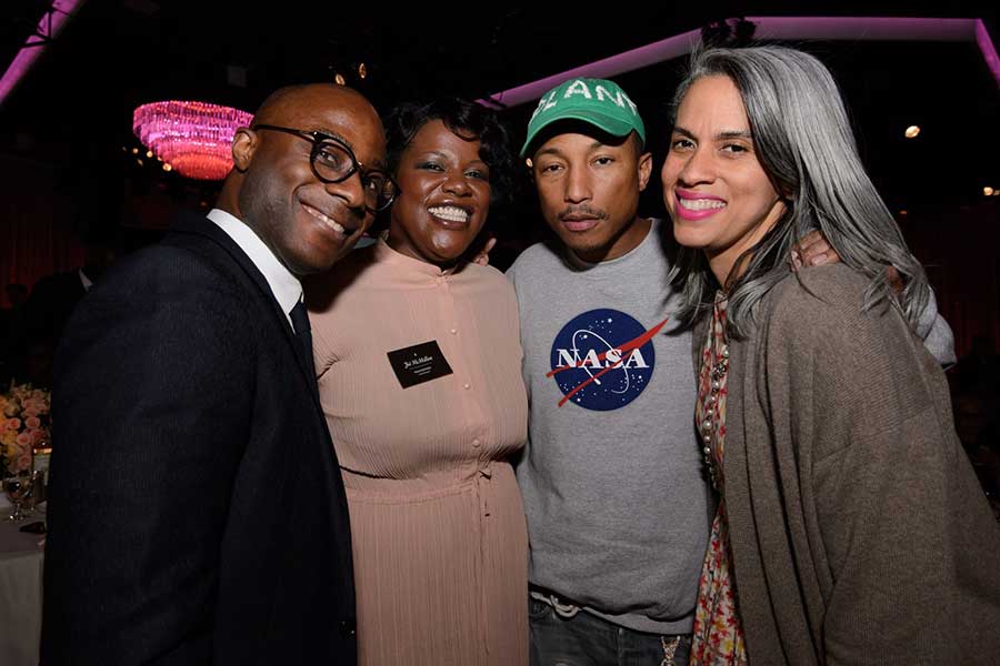 The Oscar® Nominees Luncheon in Beverly Hills Monday, February 6, 2017. The 89th Oscars® will air on Sunday, February 26, live on ABC. Pictured (left to right): Barry Jenkins, Joi McMillon, Pharrell Williams and Mimi Valdes. Aaron Poole / ©A.M.P.A.S.