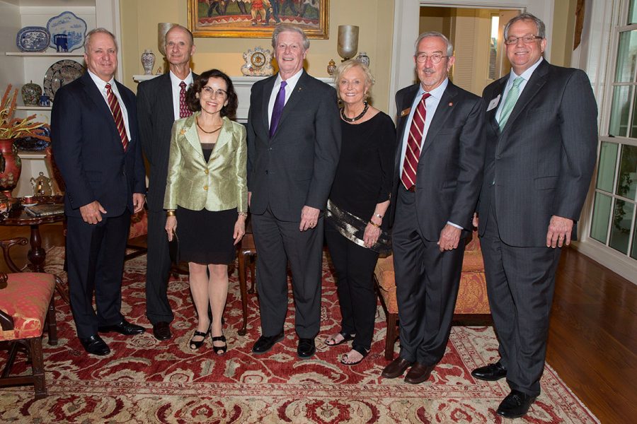 NSF Director Córdova visits Board of Trustees Chair Ed Burr, VP for Research Gary Ostrander, President and Mrs. Thrasher, Trustee Mark Hillis and Florida Board of Governors Chancellor Marshall Criser III.