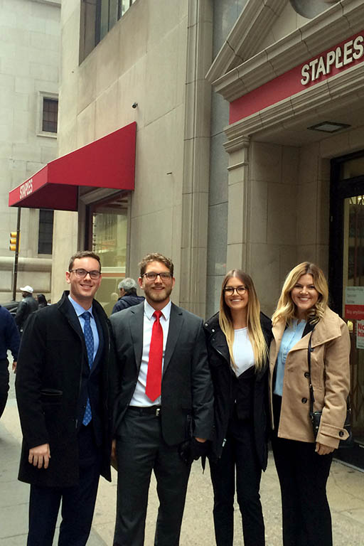 Michael Walsh, Race Smith, Michelle Langborgh and Sarah Flemister in Philadelphia for the 2017 Villanova Real Estate Challenge.