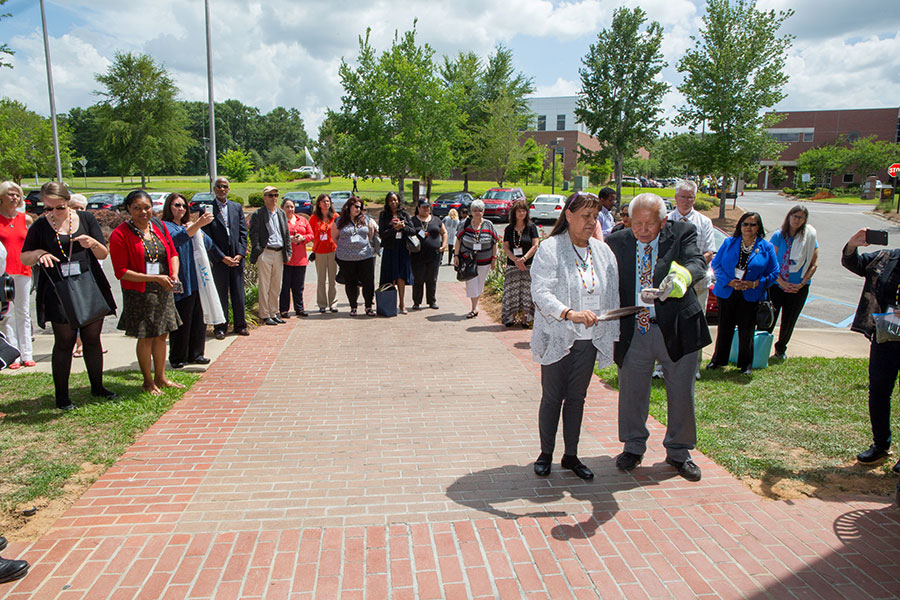 Chief Jim Henson of the United Keetoowah Band of Cherokee Indians — gave a traditional Native American blessing during a dedication of the future site of the INHRE located on FSU’s southwest campus.