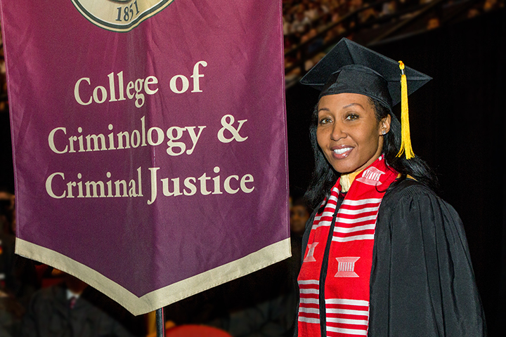 Distance learning student Madalyn Sophie Gainey's first visit to the Florida State campus was for Saturday morning commencement.