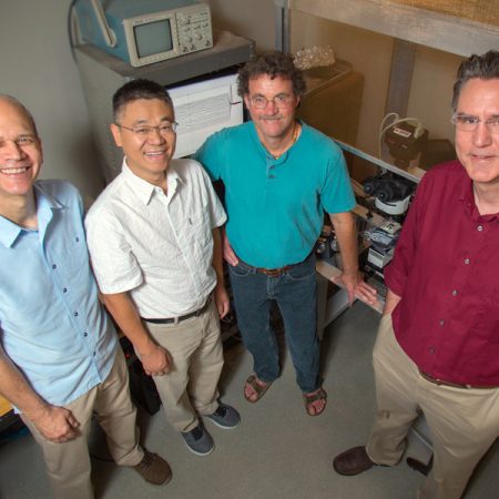 Professors Rick Hyson, Wei Wu, Richard Bertram and Frank Johnson lead a unique interdisciplinary unit at FSU focusing on how electrical brain impulses in a bird translate into a behavior. They say birdsong is a good model to understand how the human brain learns speech.