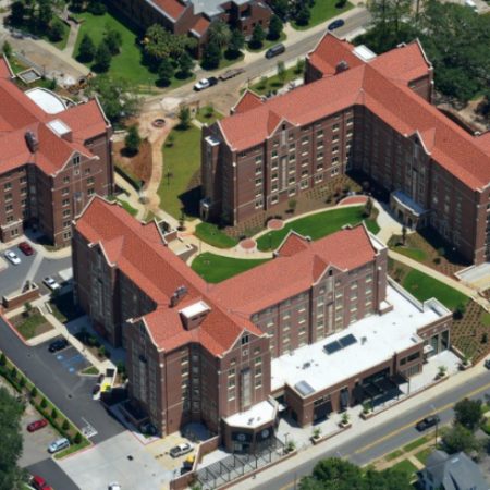 Arial view of FSU's new residence halls, Magnolia and Azalea. (Photo: University Housing)