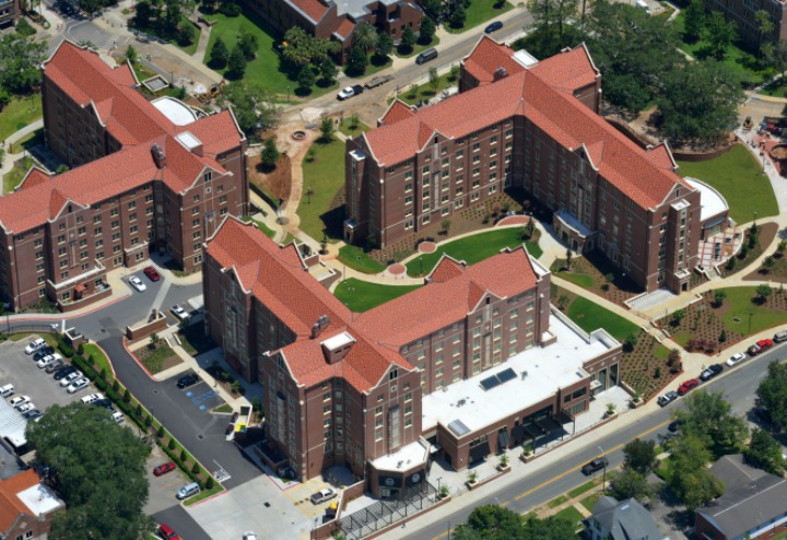 Arial view of FSU's new residence halls, Magnolia and Azalea. (Photo: University Housing)