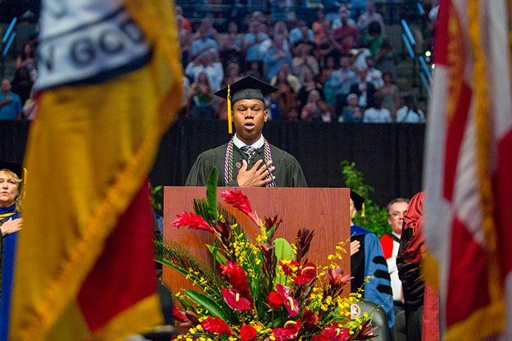 FSU Student Veteran, Kendrick Richardson led the Pledge of Allegiance.