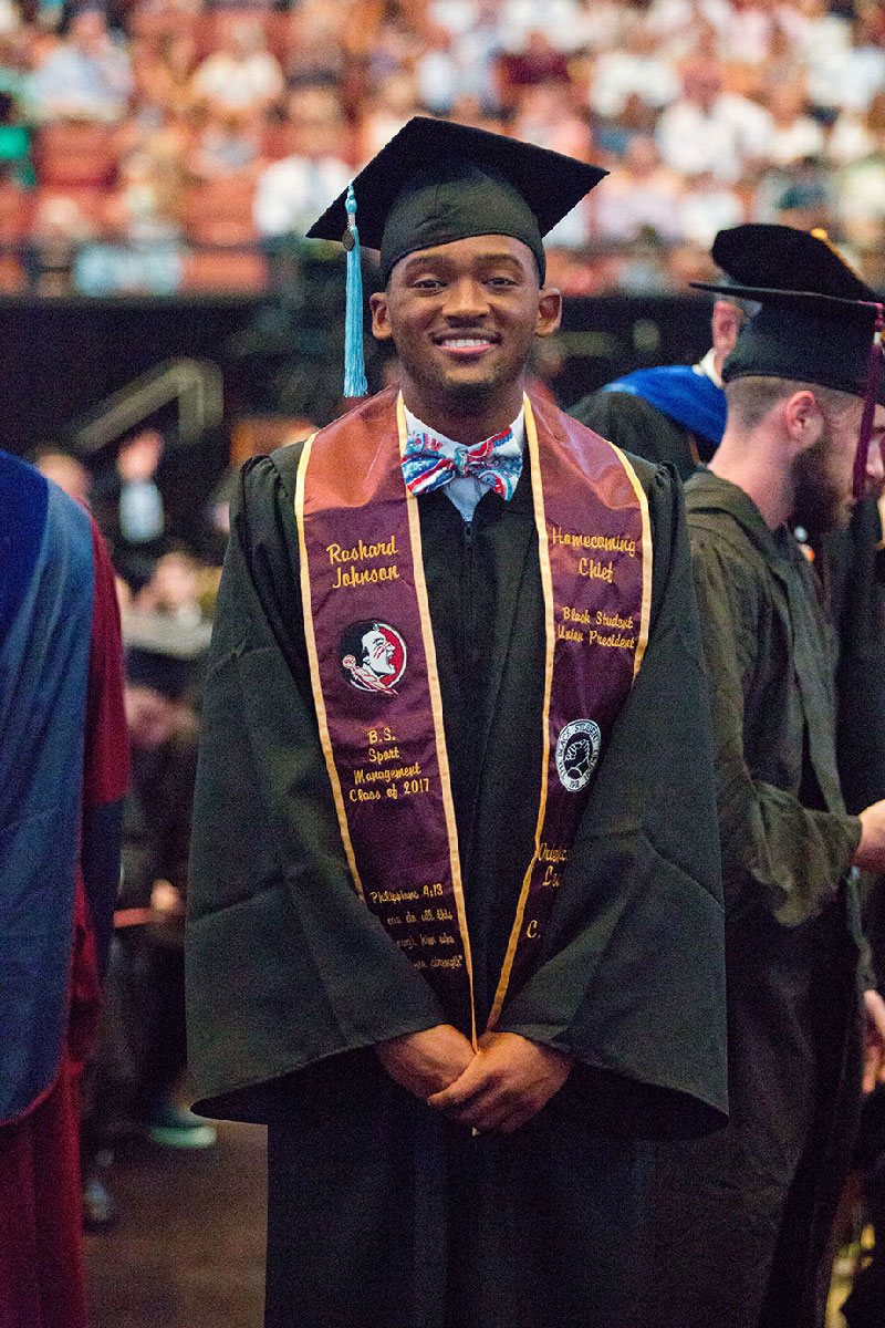 FSU graduate, Rashard Johnson is the first in his family to graduate from college.