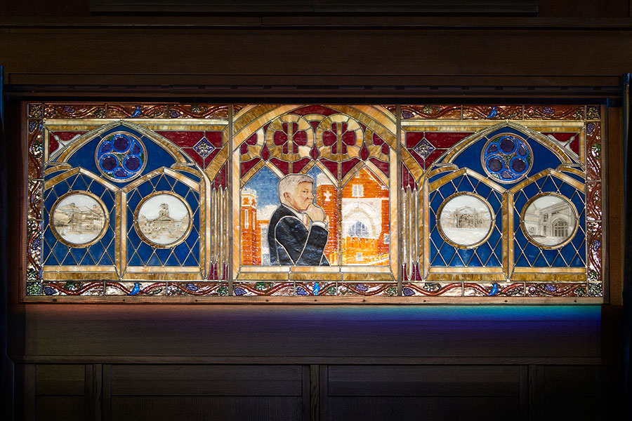 Unveiling and dedication of stained-glass window of FSU President Emeritus Sandy D'Alemberte Monday, Oct. 2, 2017, at Dodd Hall. (FSU Photography Services)
