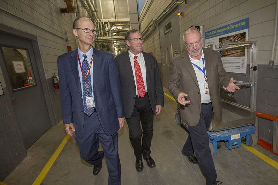 U.S. Rep. Neal Dunn toured the FSU-based National High Magnetic Field Laboratory with FSU Vice President for Research and Gary K. Ostrander and MagLab Deputy Director Eric Palm. (FSU Photography Services)