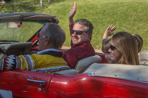 State of Florida Chief Financial Officer Jimmy Patronis serves as grand marshal of the Florida State University 2017 Homecoming Parade. (FSU Photography Services)