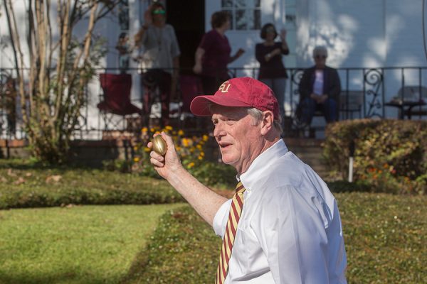 President John Thrasher at the Florida State University 2017 Homecoming Parade. (FSU Photography Services)
