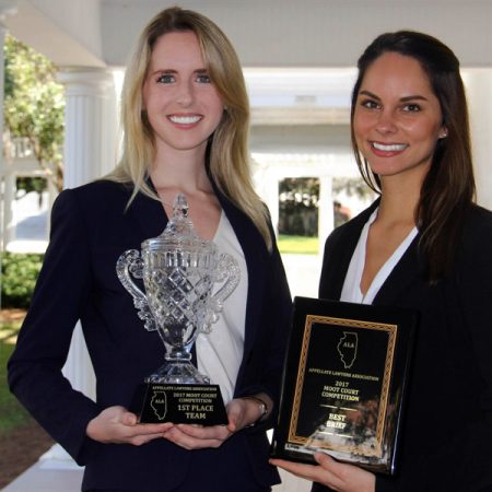 Law students Keriann Smith and Catie Messinger won first place in the 2017 Appellate Lawyers Association National Moot Court Competition.
