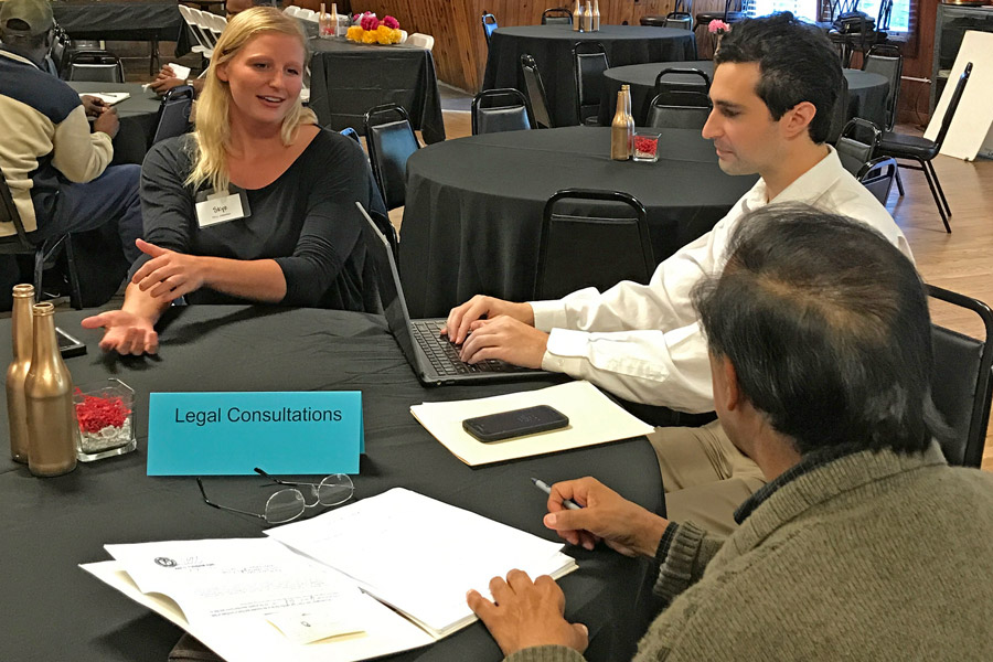 In advance of launching the Veterans Legal Clinic, volunteer law students, Professor LaVia and other volunteer lawyers have conducted weekly advice and referral sessions for veterans at the American Legion Post 13 in Tallahassee.