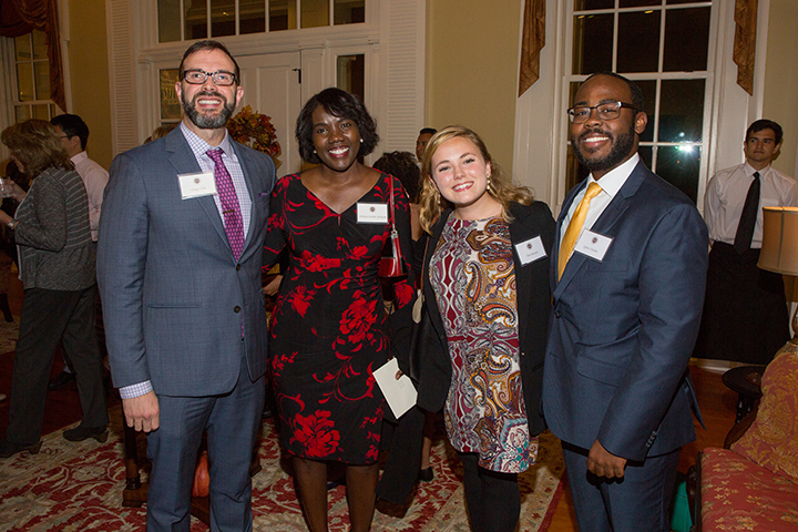 The Transformation Through Teaching program honored 14 FSU faculty members for their life-changing influence in their students’ lives. The awards were presented during a ceremony and dinner Tuesday, Nov. 28. (From left: Craig Filar, Felecia Jordan Jackson, Tori Patton and Qaree Dreher) (Photo: FSU Photography Services)