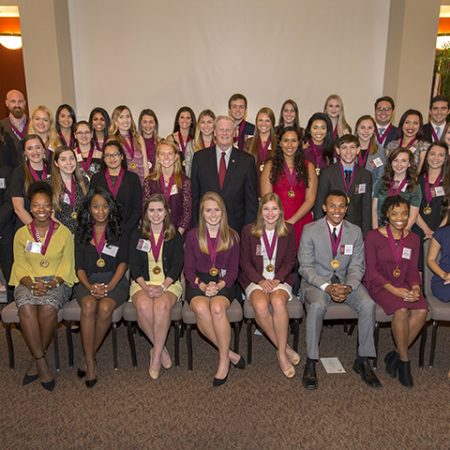 Florida State University welcomed 53 new inductees into its prestigious Garnet & Gold Scholar Society this fall. (Photo: Photography Services)
