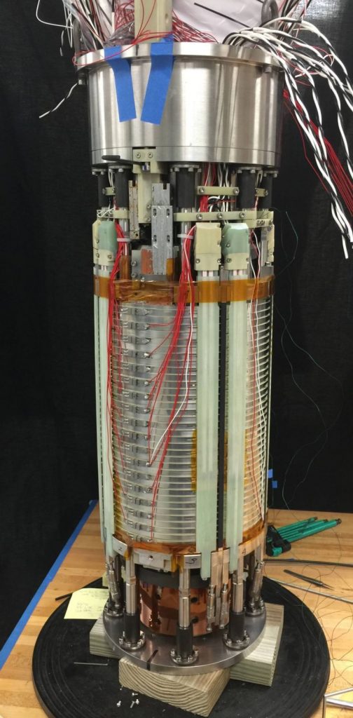 The 32 T’s two high-temperature superconducting coils before being integrated with the low-temperature outer magnet. (National MagLab)