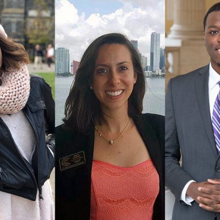 Senior Ljubica “Kiki” Nikolic and recent alumni Maria Clara Naranjo and D’Juan Sampson are three of the 30 students selected as 2017 Rangel Fellows after a highly competitive nationwide process.