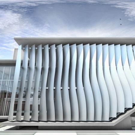 The 5,500-square-foot pavilion, designed by regional architecture firm Lewis + Whitlock, will showcase The Ringling’s growing and vibrant collection of studio glass and serve as the new formal entrance to the Historic Asolo Theater. (Photo Credit: The Ringling)