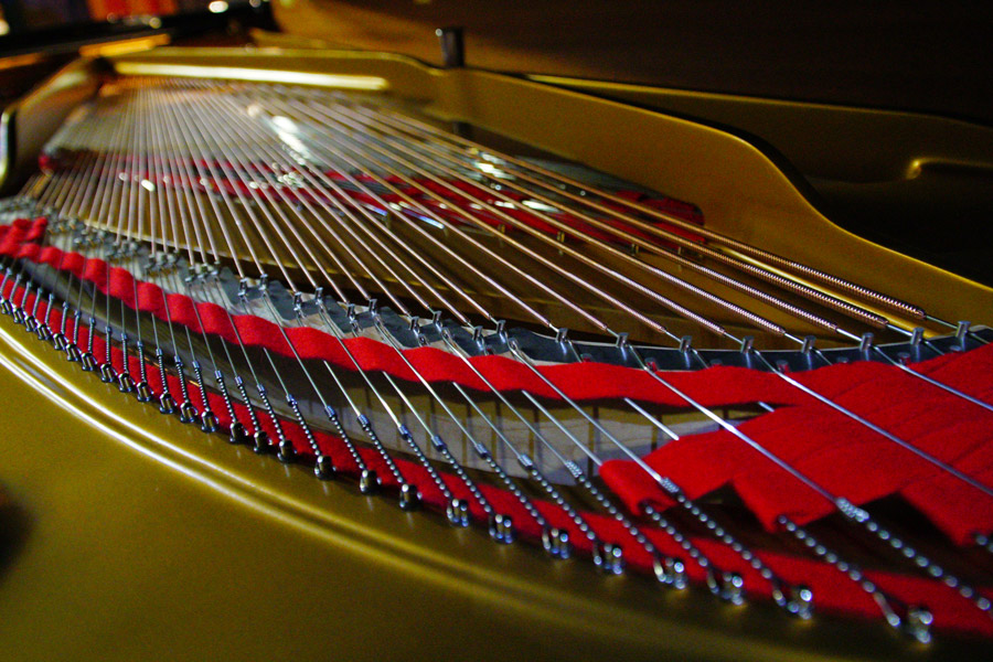 The Steinway grand piano is built by hand and includes more than 12,000 parts.