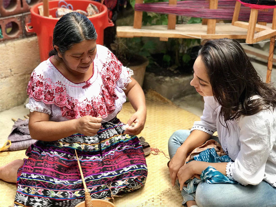 King founded Woven Futures, a platform that ethically promotes the trading of globally sourced and handmade artisan crafts in partnership with local women in Guatemala in order to support their economic endeavors.