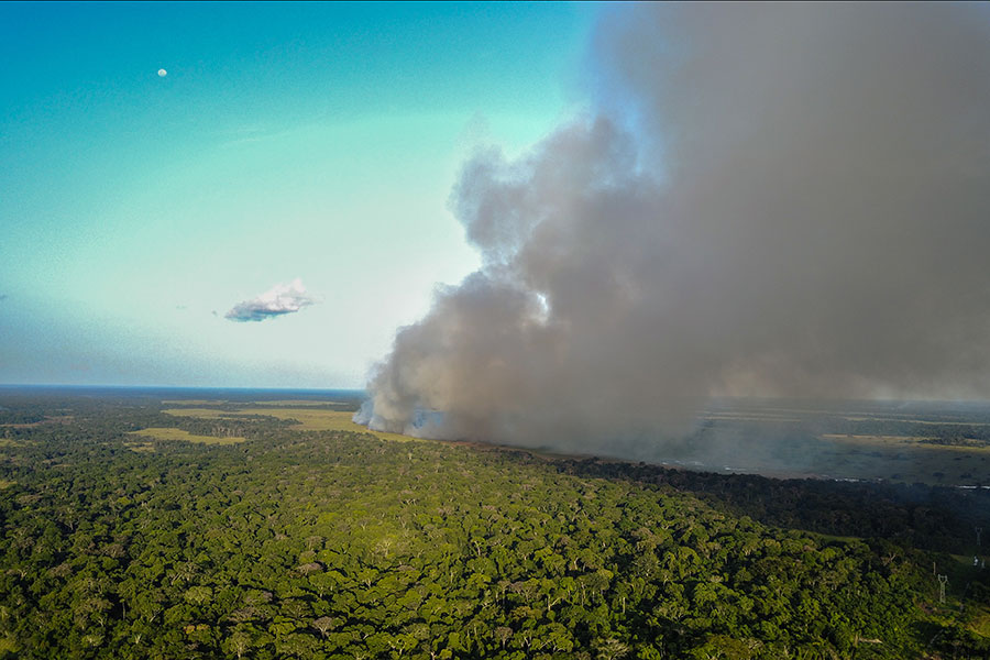 Researchers found that nitrogen from large-scale fires is being swept up into the atmosphere and deposited on the forests of the Congo Basin.