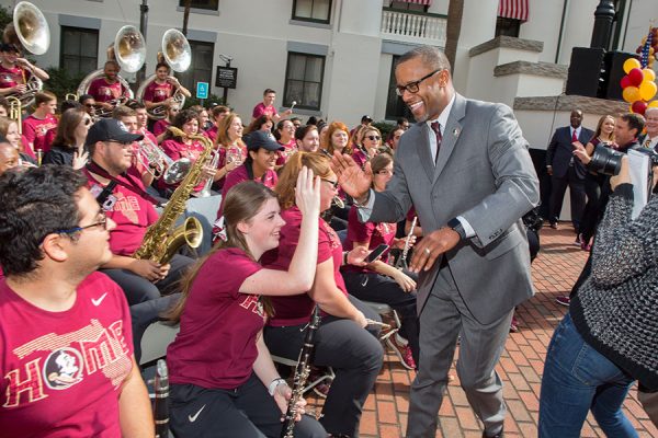 Coach Willie Taggart during FSU Day at the Capitol Feb. 6, 2018. (FSU Photography Services)