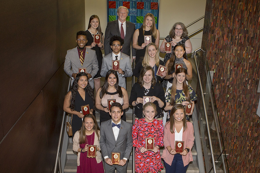 FSU President John Thrasher and Vice President for Student Affairs Amy Hecht recognized 15 of these humanitarian heroes for their tremendous commitment to service at a luncheon Wednesday, March 21, as part of the annual President’s Humanitarian of the Year program. (Photo: FSU Photography Services)